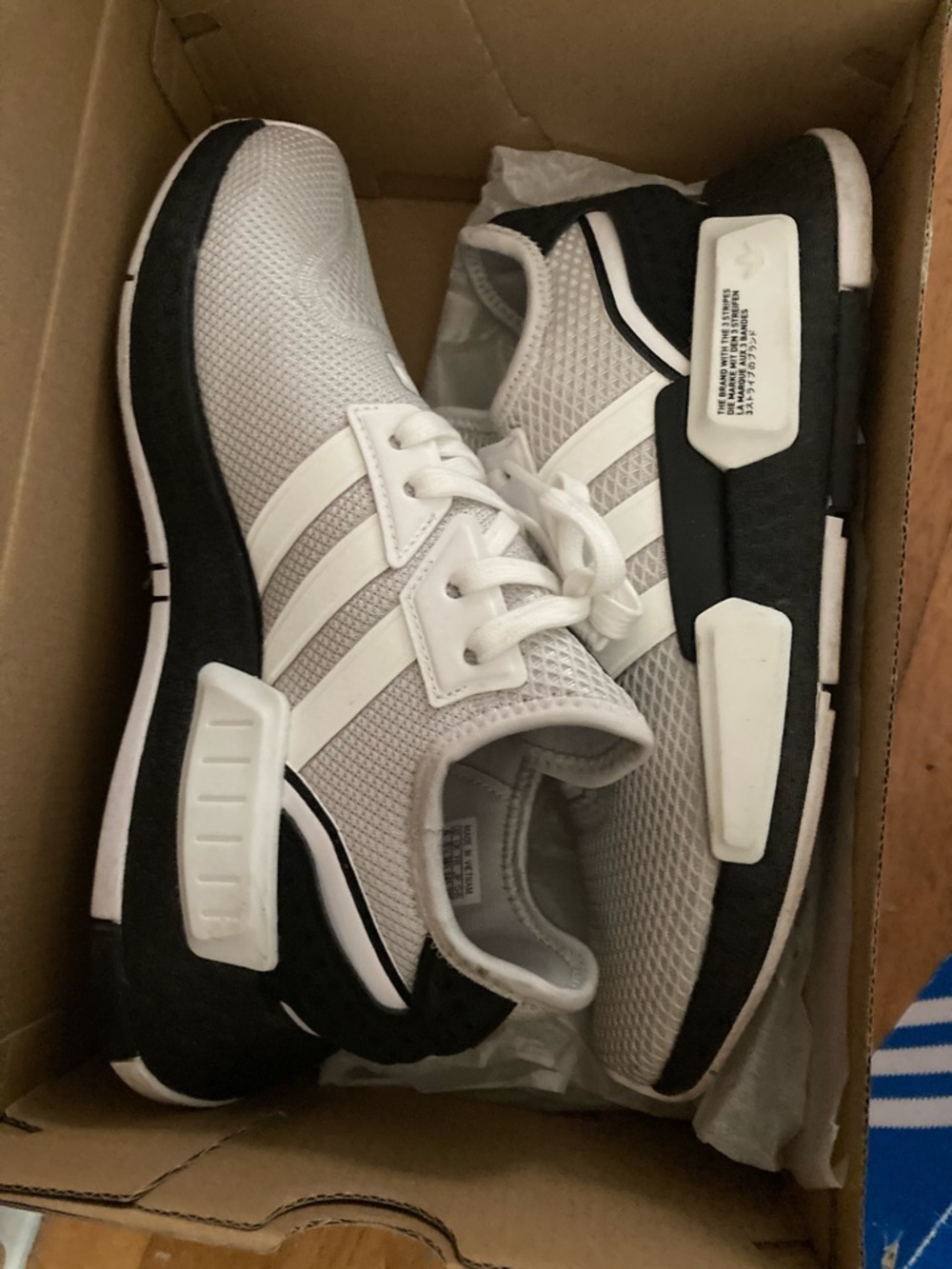 adidas Kids White and Black Mesh Sneakers